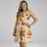 Vestido Curto Estampado Tropical
